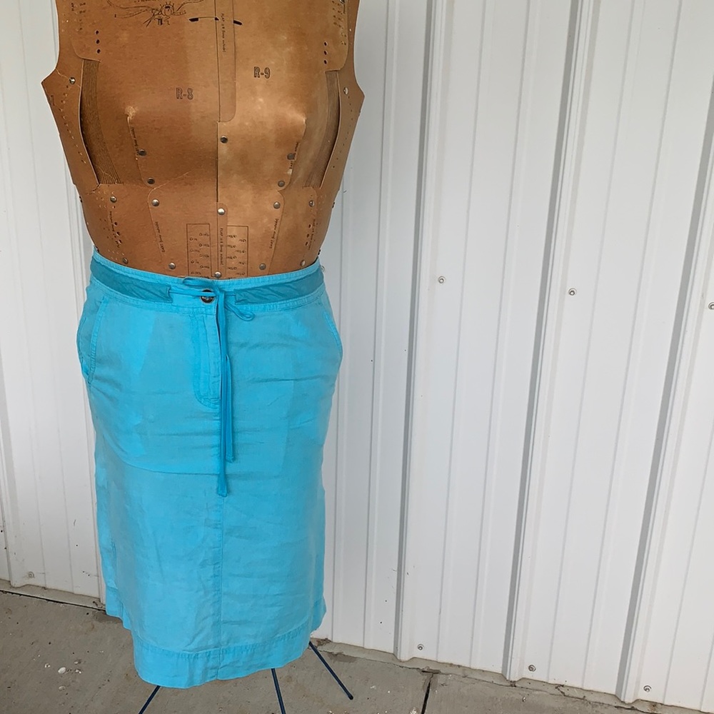 Talbots pure Irish Linen turquoise skirt